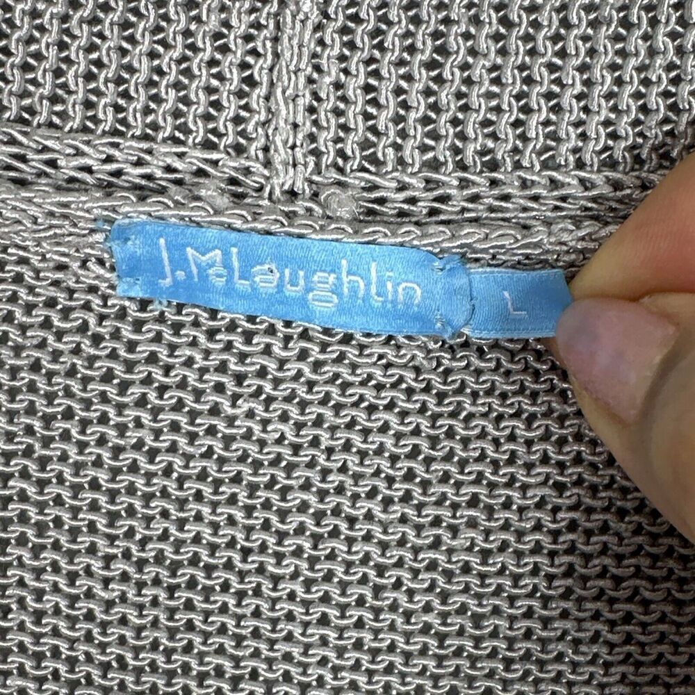 J McLaughlin Cardigan Sweater Womens Sz Large L Gray Open Front Lagenlook Knit - Picture 6 of 15
